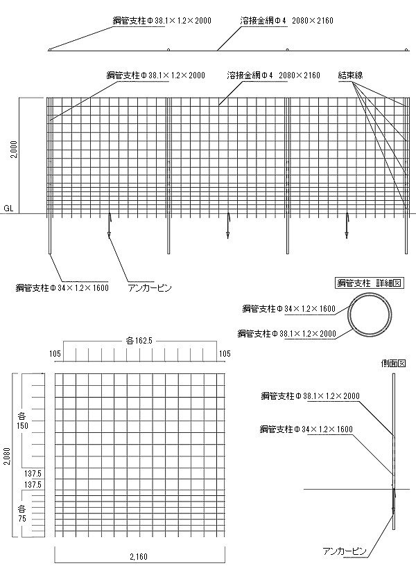 簡単金網パネルフェンス