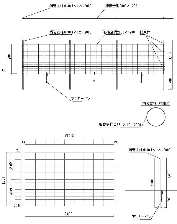 簡単金網パネルフェンス